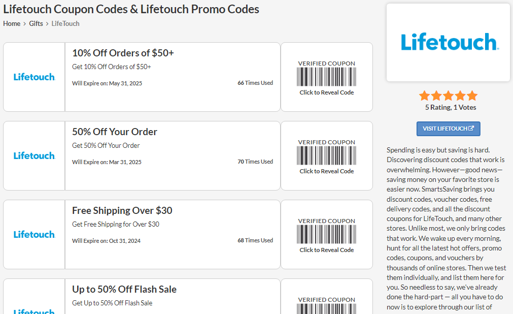 Preserve Memories for Less with LifeTouch Coupon Codes | SmartsSaving.com